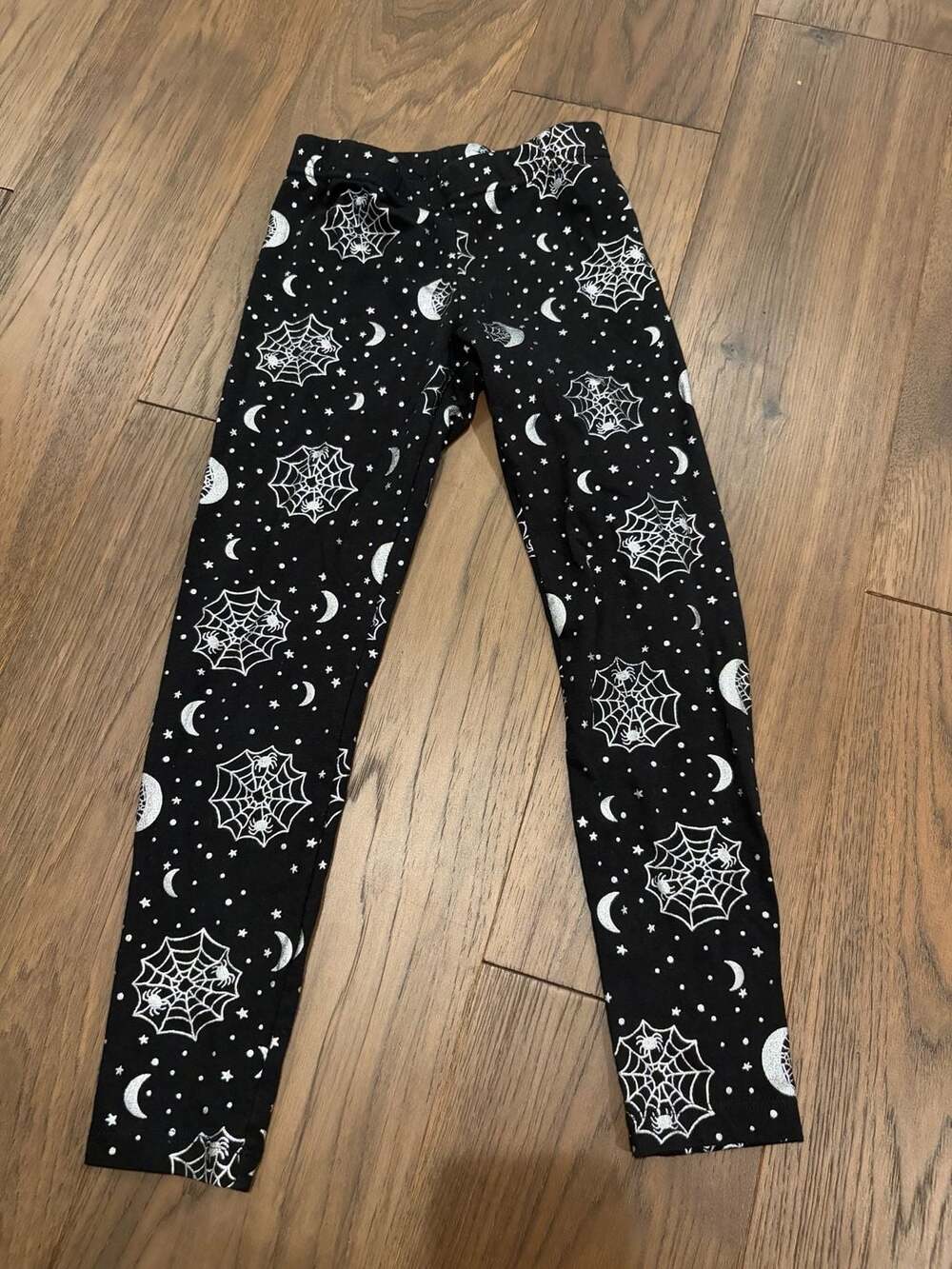 Way To Celebrate Halloween Girls Spider Web Moon and Stars Leggings